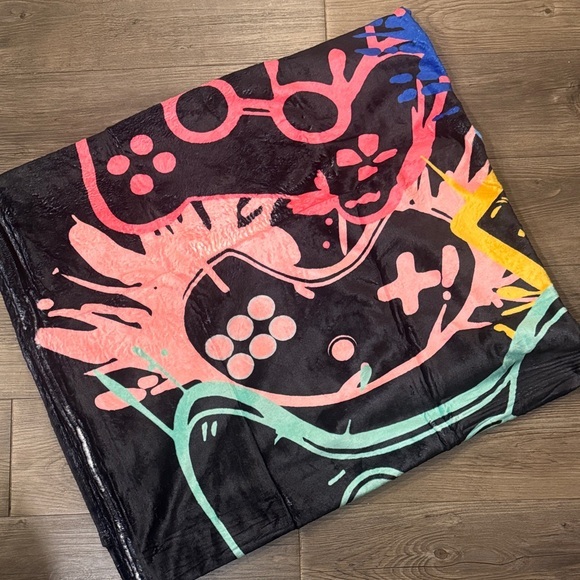 Other - 🆕Colorful Neon Gaming Controller Blanket. 52x62. Brand New!💥